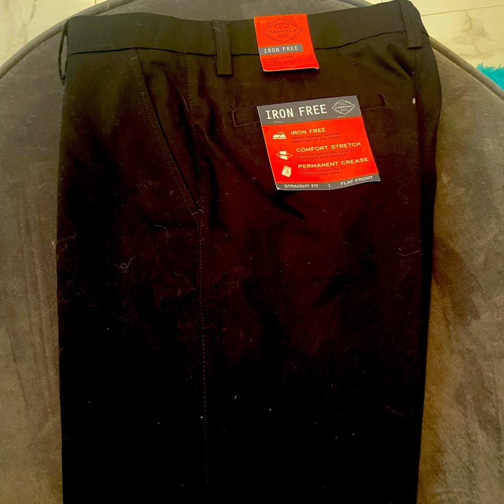 St. John’s Bay iron free straight fit men’s slacks